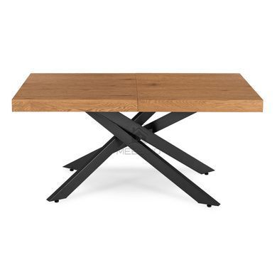 Комплект стол MEBEL ELITE HAMPTON 160(240)х90 см, дуб /черный, и 4 стульев BRESSO беж