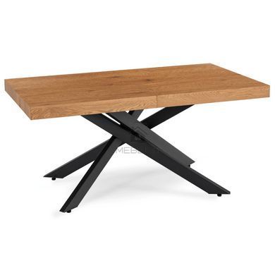 Комплект стол MEBEL ELITE HAMPTON 160(240)х90 см, дуб /черный, и 4 стульев BRESSO беж