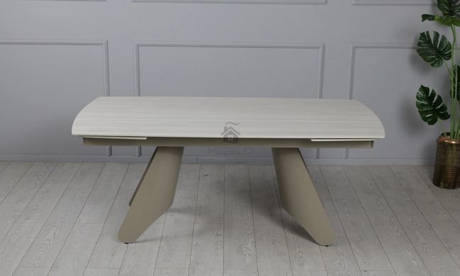 Раскладной стол Кармен Prestol 1800/2600x900x750 бежевый мат ноги тауп