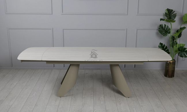 Раскладной стол Кармен Prestol 1800/2600x900x750 бежевый мат ноги тауп
