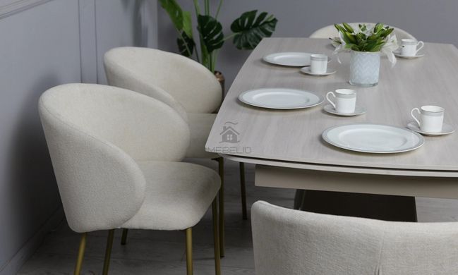 Раскладной стол Кармен Prestol 1800/2600x900x750 бежевый мат ноги тауп