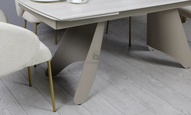 Раскладной стол Кармен Prestol 1800/2600x900x750 бежевый мат ноги тауп