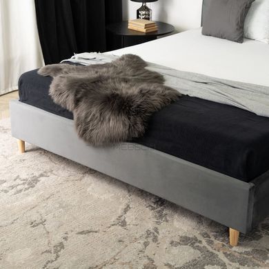 Кровать бархатная MEBEL ELITE BOND Velvet 160x200см Серый фотография