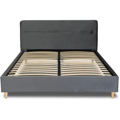 Кровать бархатная MEBEL ELITE BOND Velvet 160x200см Серый фотография