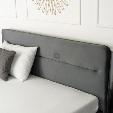 Кровать бархатная MEBEL ELITE BOND Velvet 160x200см Серый фотография