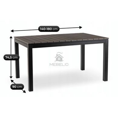 Стол Раскладной обеденный ARGOS MEBEL ELITE 140(180)х90 Темно-серый дуб/черный фотография