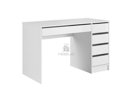 Стол туалетный письменный Perfect Home Ада/Ada 5S/120 с 5 ящиками Белый мат фотография