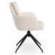 Комплект стола MEBEL ELITE HAMPTON 160(240)х90 см, орех/черный и 4 кремовых стульев AKITA
