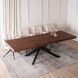 Комплект стола MEBEL ELITE HAMPTON 160(240)х90 см, орех/черный и 4 кремовых стульев AKITA