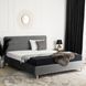 Кровать бархатная MEBEL ELITE BOND Velvet 160x200см Серый