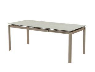 Керамический стол Тревизо TML-1350 140(200)x90 Vetro сахара + бежевый фотография