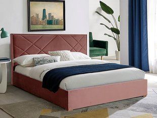 Кровать MAGIA II Velvet Signal 160x200 Антично Розовый фотография