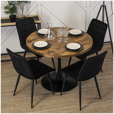 Стілець оксамитовий MEBEL ELITE GOMEZ Velvet, Чорний фотографія