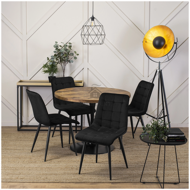 Стілець оксамитовий MEBEL ELITE GOMEZ Velvet, Чорний фотографія