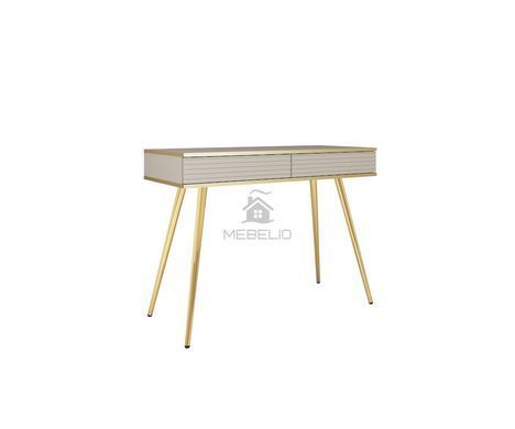 Стіл туалетний Perfect Home Оро / Oro з 2 шухлядами і золотими ніжками T102 MDF Бежевий