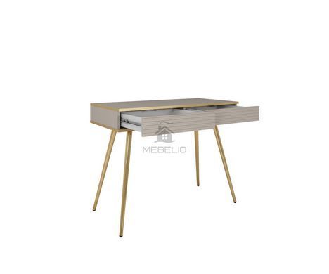 Стіл туалетний Perfect Home Оро / Oro з 2 шухлядами і золотими ніжками T102 MDF Бежевий