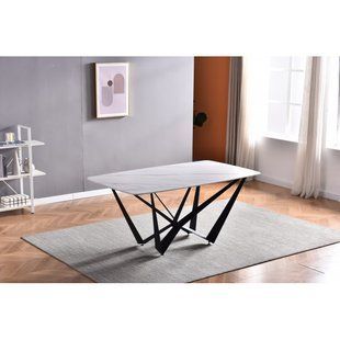 Стол DALI CERAMIC Intarsio 180х90 Серый Эффект Мрамора фотография