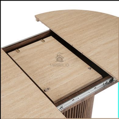 Стіл  MEBEL ELITE 120(160)x120 AURELIO Травертин фотографія