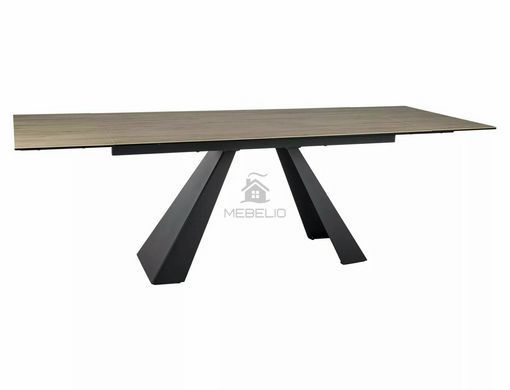 Стіл Обідній SALVADORE CERAMIC BRĄZ SABBIA 160(240)X90 Signal Світло Коричневий Мат / Чорний Мат фотографія