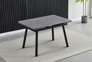 Стол раскладной MADRID CERAMIC Intarsio 120(180)*85 GRIGIO LATTE MATT Черный фотография
