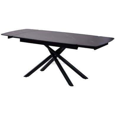 Стіл розкладний PALERMO BLACK MARBLE Concepto 140(200)x90 Кераміка Матовий Чорний