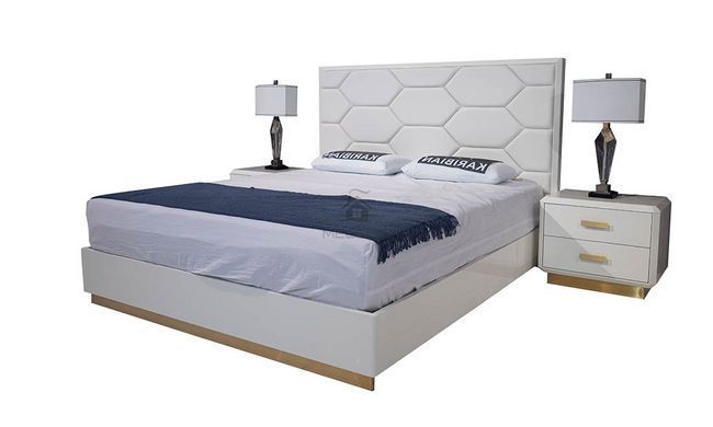 Кровать ИНФИНИТИ Prestol 180x200 Белый Экокожа фотография