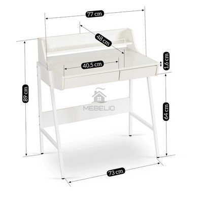 Письмовий стіл MEBEL ELITE PERI 77 см Білий
