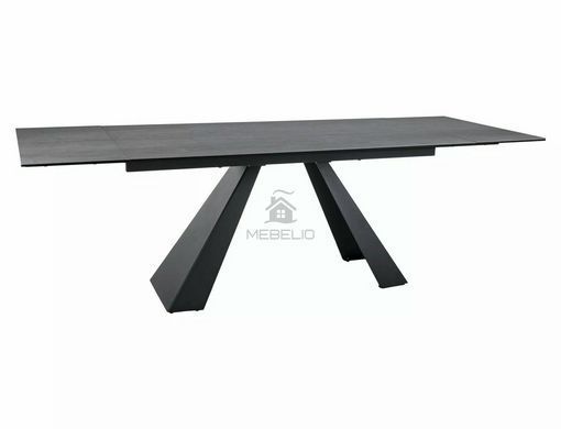 Стол Обеденный SALVADORE CERAMIC PIETRA DI SAVOIA 160(240)X90 Signal Светло Серый Мат / Черный Мат фотография