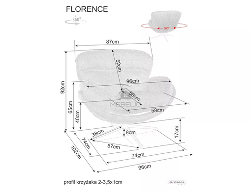 Кресло FLORENCE RAVEN Signal Серый