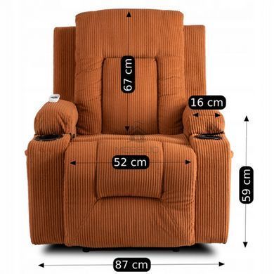 Масажне крісло MEBEL ELITE BOX Вельвет Рудиий