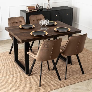 Стіл розкладний MEBEL ELITE TOMAS 130(230)х95 см Горіх / чорний фотографія