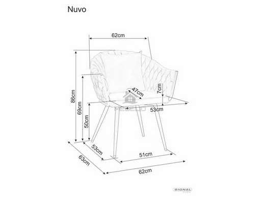 Крісло NUVO Velvet Signal Світлий беж фотографія
