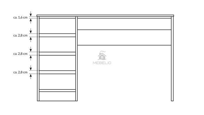 Стіл туалетний письмовий Perfect Home Ада / Ada 5S/120 з 5 шухядами Білий глянець