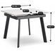 Стол раскладной MEBEL ELITE LARES 90(150)х90 см Белый мрамор/Черный
