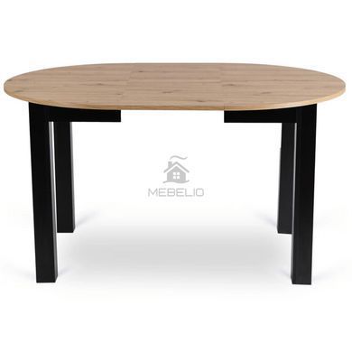 Комплект стіл MEBEL ELITE HARRY 102(142)х102 см дуб Artisan/чорний, та 4 чорних стільців BARI