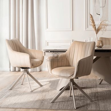 Стілець поворотний MEBEL ELITE ASPEN Velvet  бежевий/кашемір