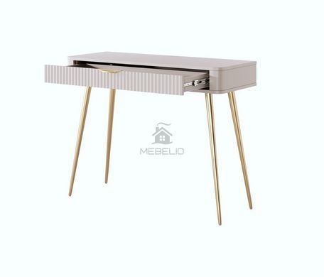 Стіл туалетний Perfect Home Ланте / Lante 1S/100 з 1 шухлядою і золотими ніжками Беж