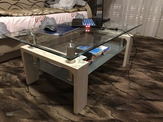 Журнальний столик C-107-2 VETRO 110x60 Білий Дуб