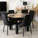 Комплект стіл MEBEL ELITE HARRY 102(142)х102 см дуб Artisan/чорний, та 4 чорних стільців BARI