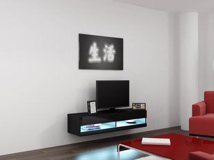 ТВ Тумба VIGO RTV Cama 140 New Чорний Мат / Чорний Глянець фотографія