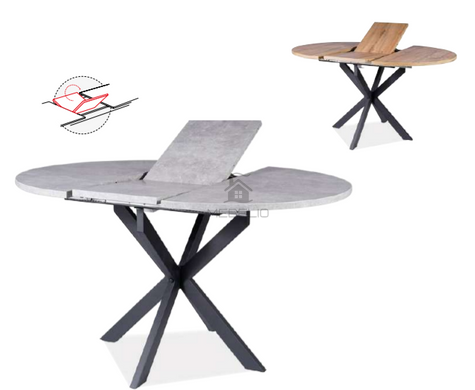 Стіл Розкладний GASTON Signal 100(135)x100 Горіх Вінтаж / Чорний Мат