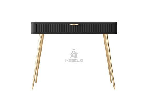 Стіл туалетний Perfect Home Ланте / Lante 1S/100 з 1 шухлядою і золотими ніжками Чорний