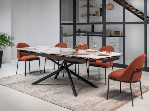 Керамический стол Пино TML-1200 VETRO 180(240)x90 Патагония + черный фотография