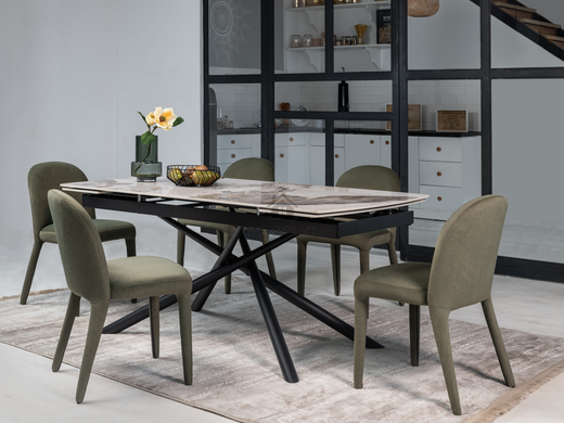 Керамический стол Пино TML-1200 VETRO 180(240)x90 Патагония + черный фотография