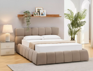 Ліжко PARMA VELVET Signal 160x200 Темний Беж фотографія