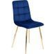 Стул бархатный MEBEL ELITE YORK Velvet, Синий / Золотой