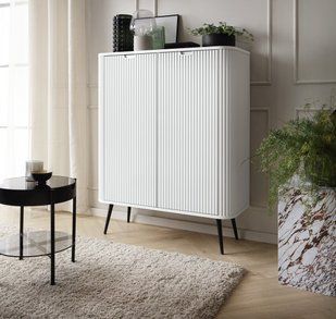 Комод Perfect Home Зова / Zova 2-дверний з чорними ніжками K103 Білий фотографія