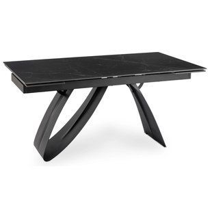 Стол раскладной MEBEL ELITE DEVON 160(220)х90 см Черный мрамор/черный