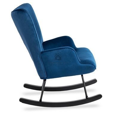 Кресло-качалка бархатное MEBEL ELITE ELIS Velvet Синий