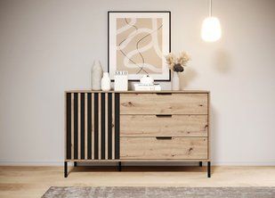 Комод Perfect Home Таллі / Tally 1-дверний з 3 шухлядами 1D3S/138 Дуб артизан/антрацит фотографія